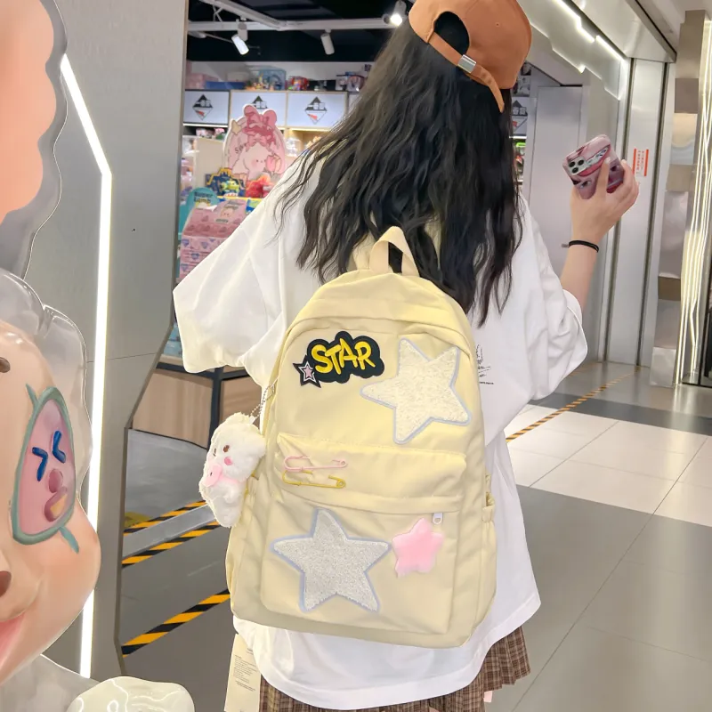 Yalu Nylon Backpack Women's Yellow/Green/Pink-2