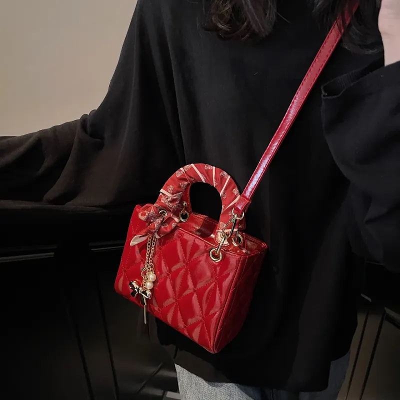 Yalu PU Shoulder Bag, Crossbody Bag, Handbag Regular Women's Black/Ecru/Pink/Burgundy-25