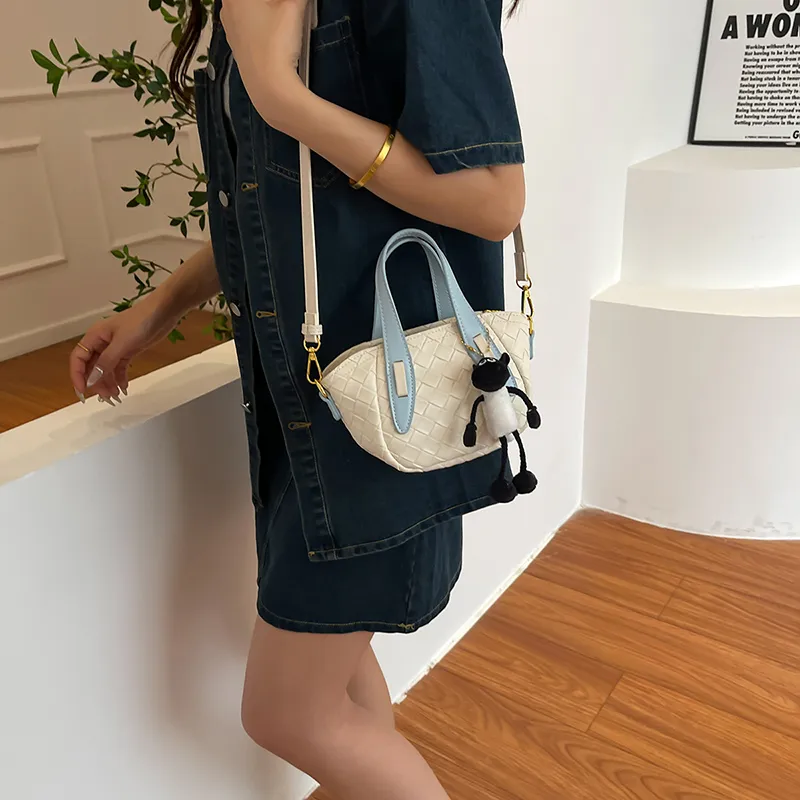 Yalu PU Handbag, Shoulder Bag, Crossbody Bag Women's Ecru/Light Yellow/Silver-4