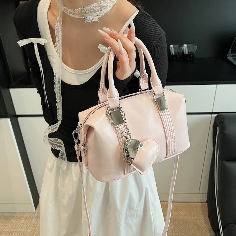 Yalu PU Handbag Women's Black/Light Yellow/Light Pink/White-18