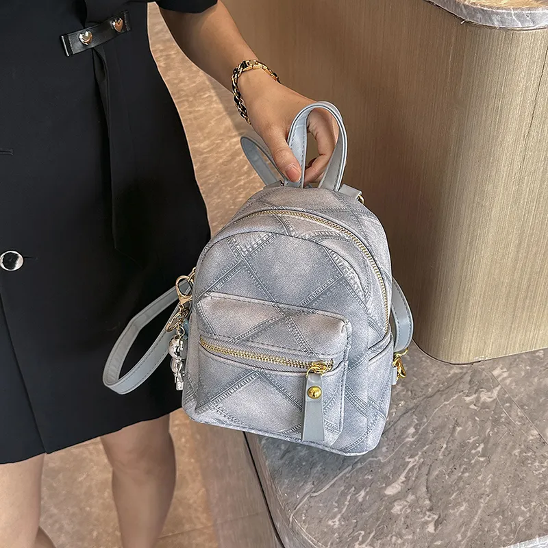 Yalu PU Backpack Women's Black/Blue-7