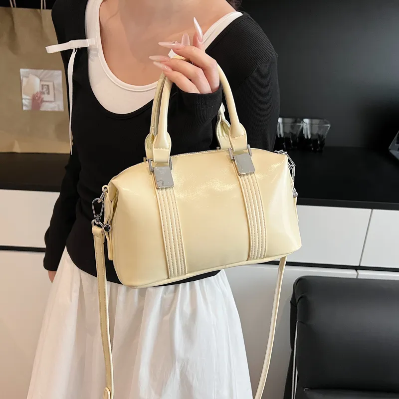 Yalu PU Handbag Women's Black/Light Yellow/Light Pink/White-9