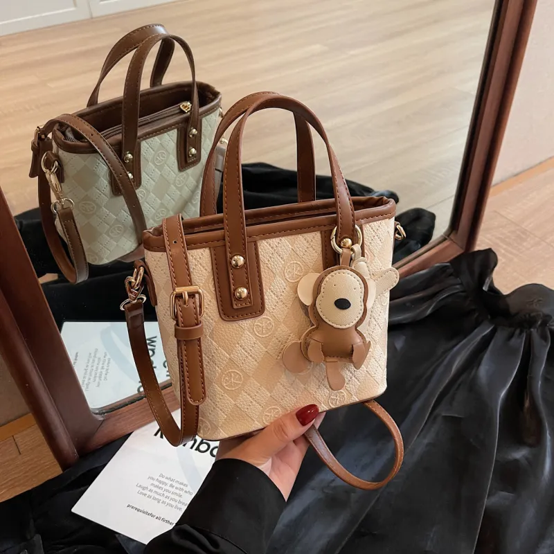 Yalu PU Handbag, Shoulder Bag, Crossbody Bag Women's Black/White & Brown/White & Coffee-16