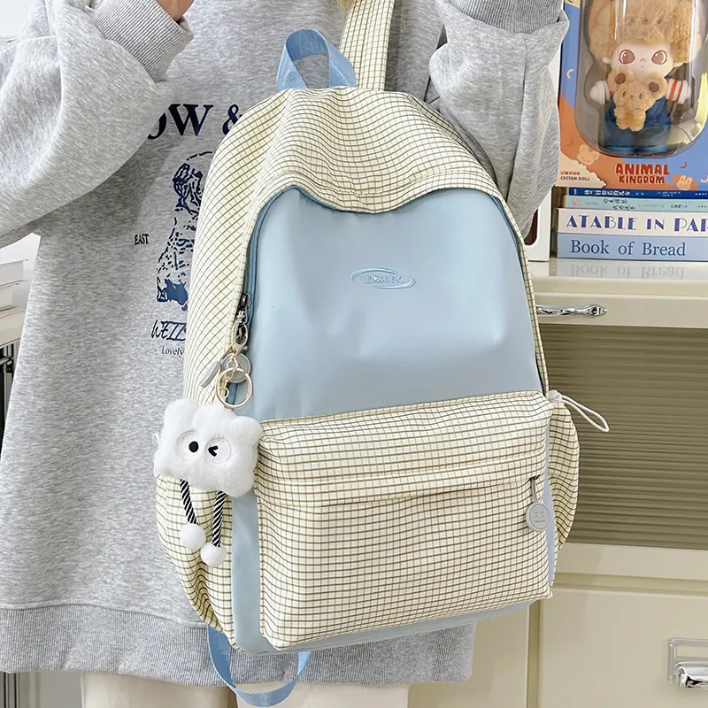 Yalu Nylon Backpack Women's Pink/Blue/Black/Yellow/Green-12