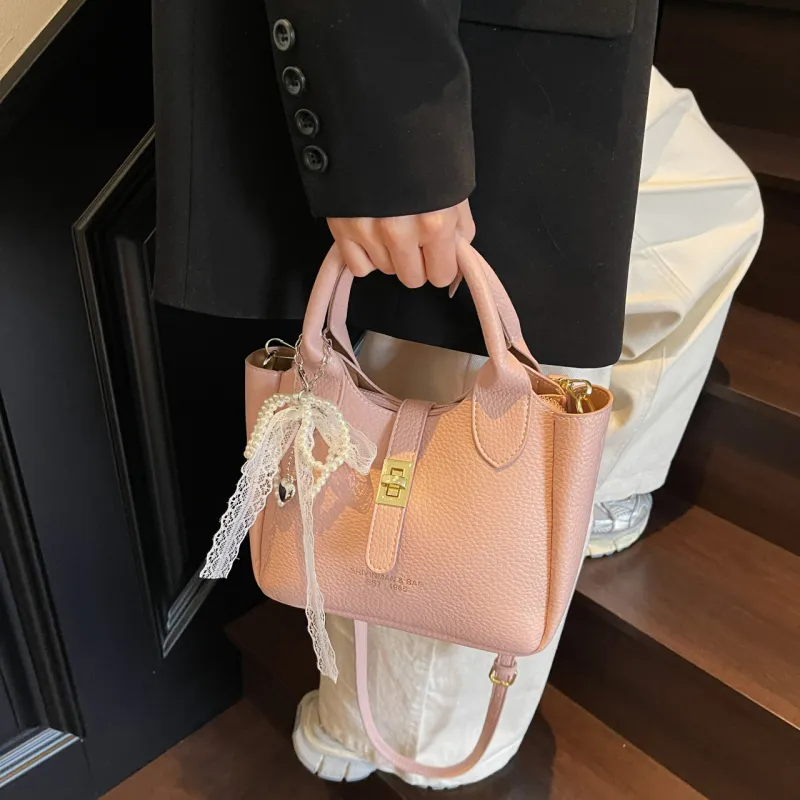 Yalu PU Shoulder Bag, Crossbody Bag, Handbag Women's Black/Ecru/Pink/Blue-17