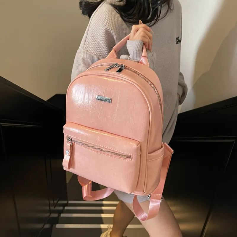 Yalu PU Backpack Women's Black/Brown/Pink/Gray/Ecru-17
