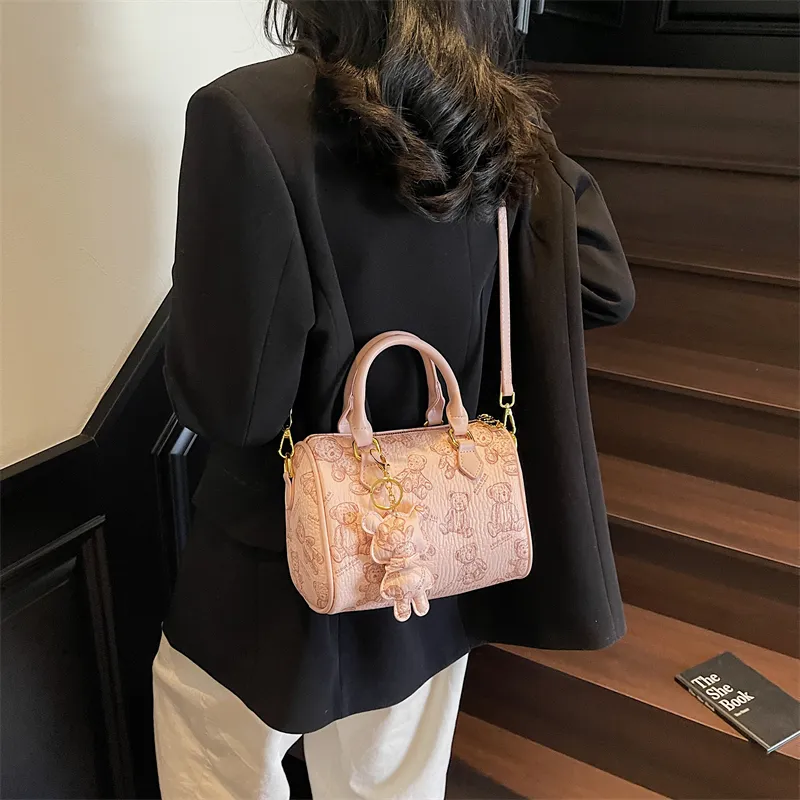 Yalu PU One Shoulder Handbag Women's White/Black/Pink/Brown-16