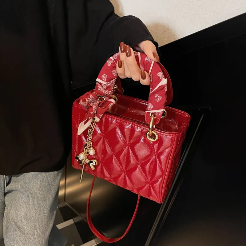 Yalu PU Shoulder Bag, Crossbody Bag, Handbag Regular Women's Black/Ecru/Pink/Burgundy-27