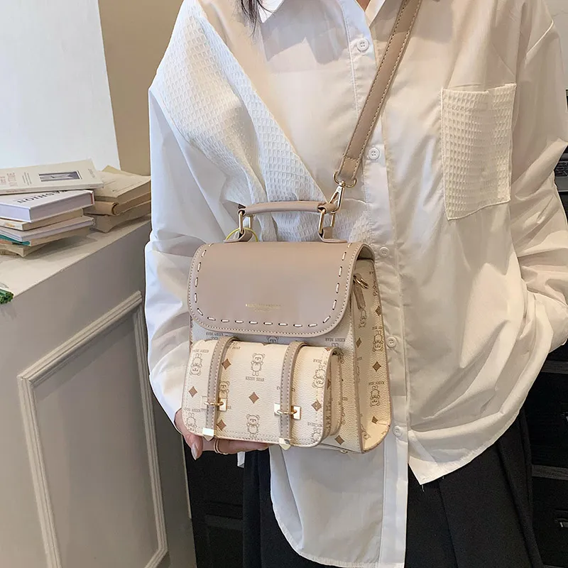 Yalu PU Backpack Regular Women's White/Brown/Pink/Coffee-4