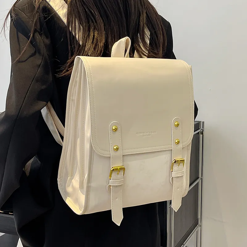 Yalu PU Backpack Women's Pink/Ecru/Silver/Black-11