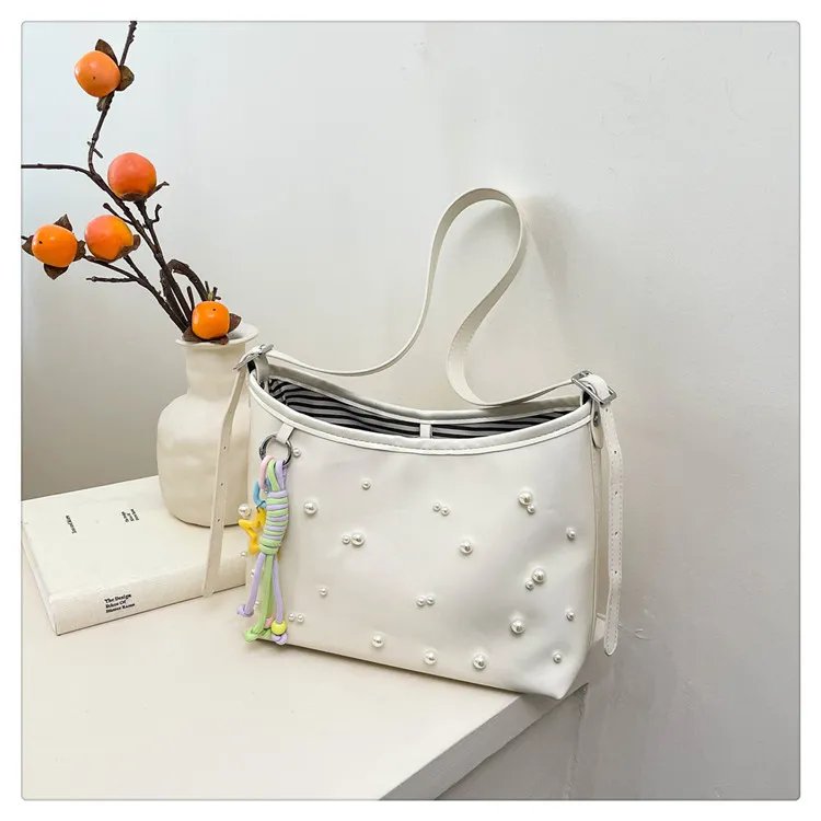 Yalu PU Underarm Shoulder Bag Women's White/Pink/Black/Light Purple-1