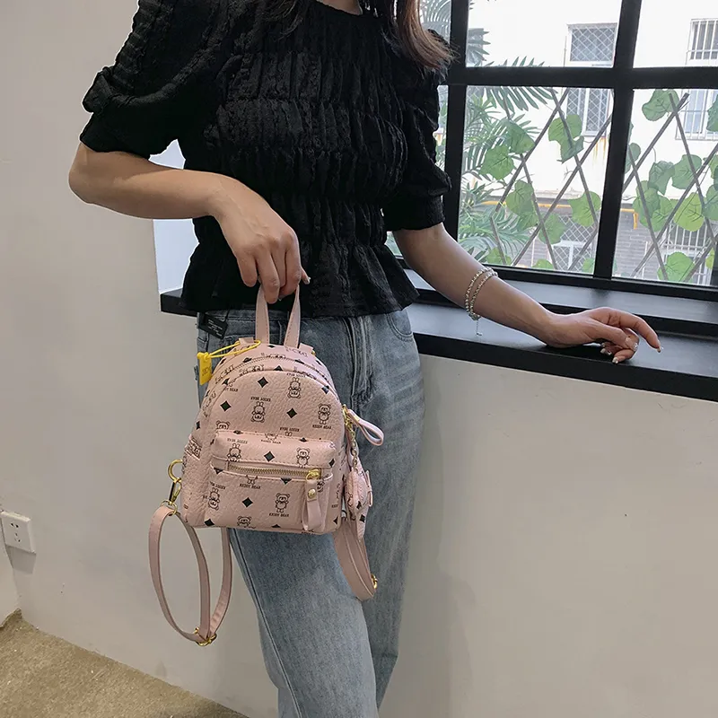 Yalu PU Backpack Women's White/Pink/Coffee/Brown-8