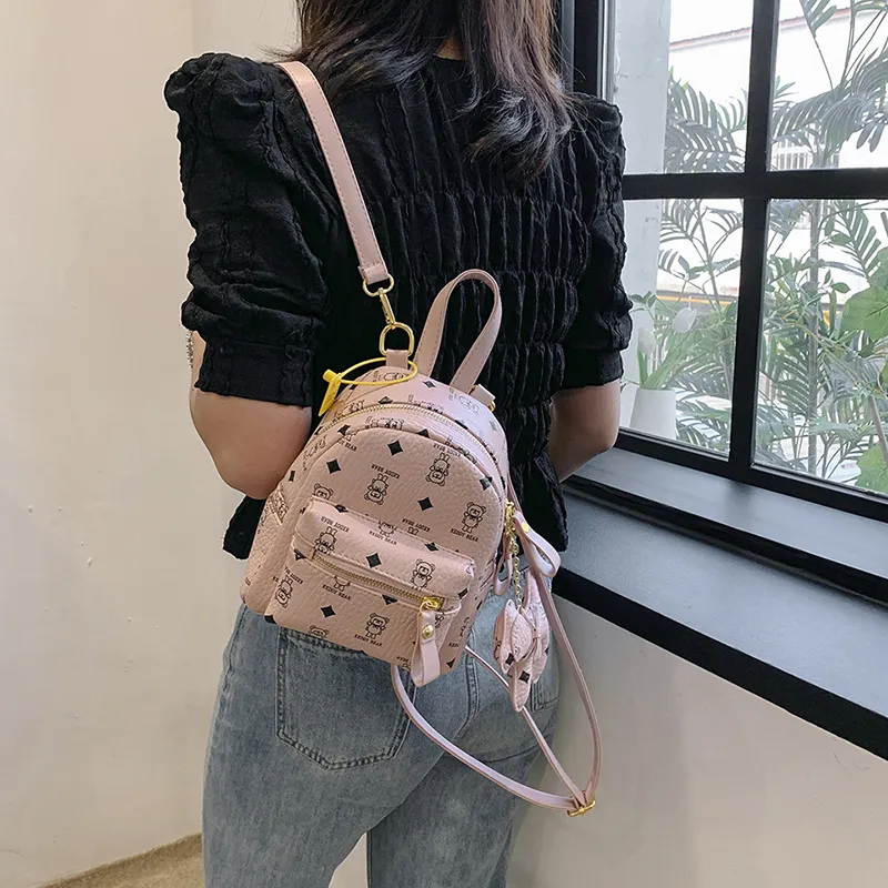 Yalu PU Backpack Women's White/Pink/Coffee/Brown-7