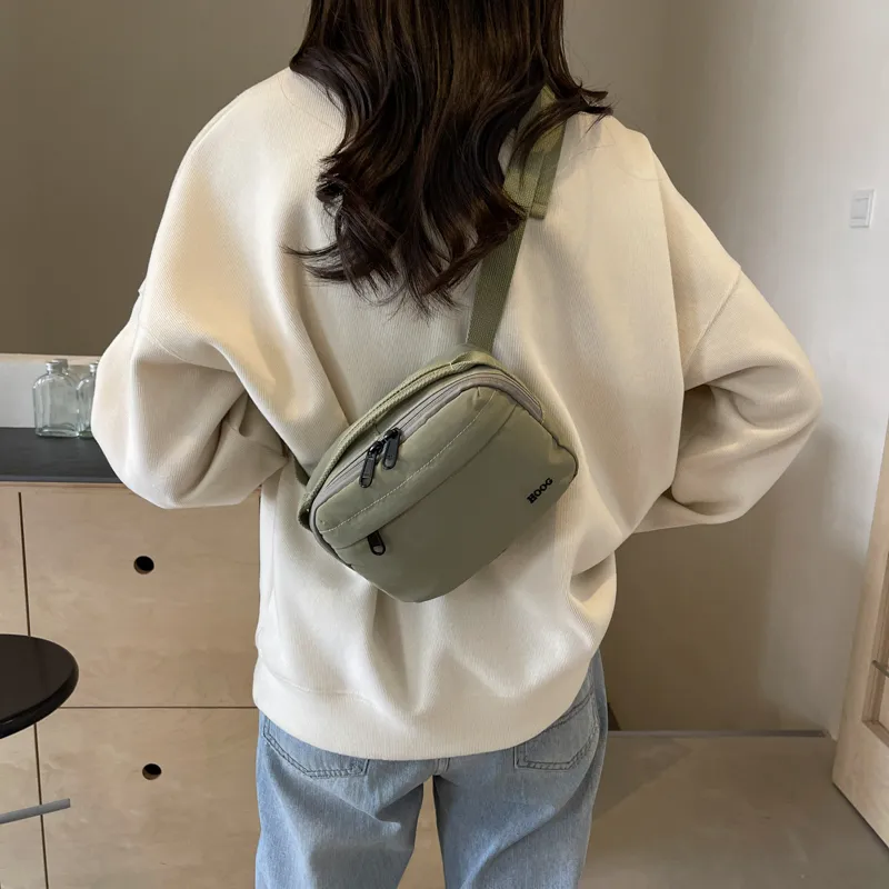 Yalu Canvas Bag, Crossbody Bag Unisex Black/Ecru/Green/Orange-20