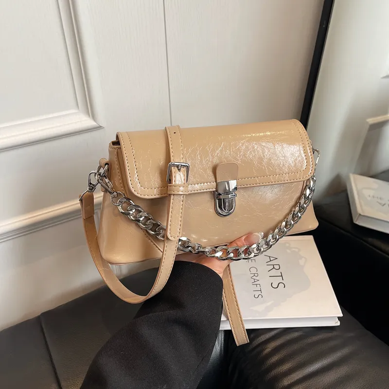 Yalu PU Handbag Women's Silver/Ecru/Khaki/Green/Black-16