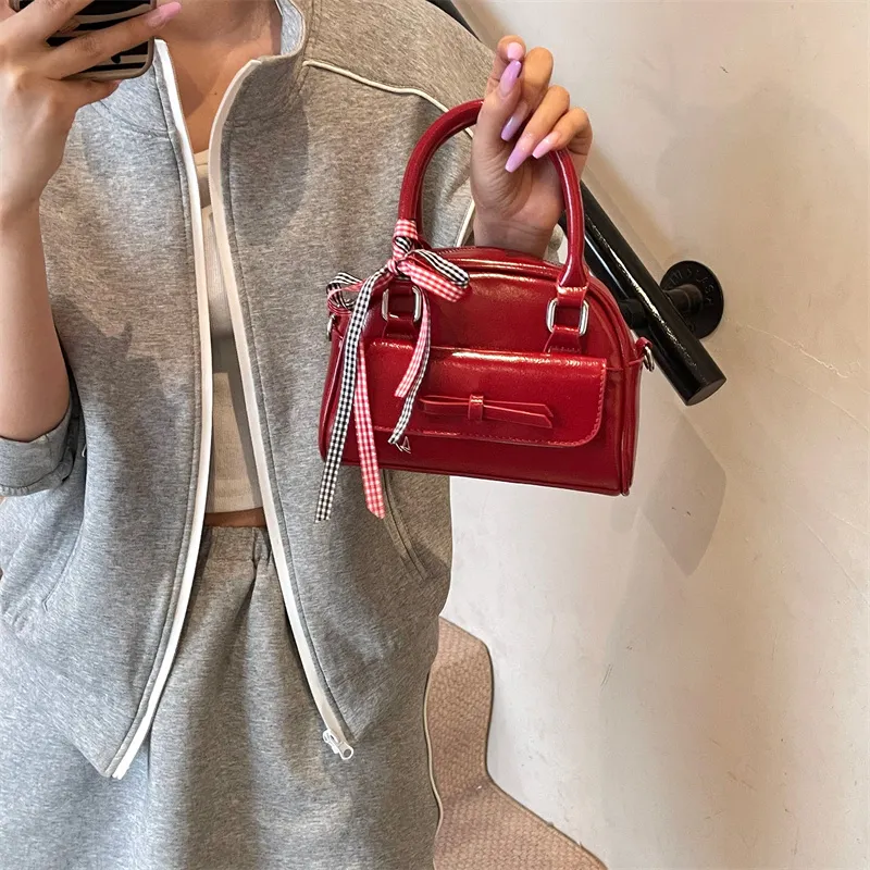Yalu PU Shoulder Bag, Crossbody Bag, Handbag Regular Women's Ecru/Red/Pink/Silver/Black-11