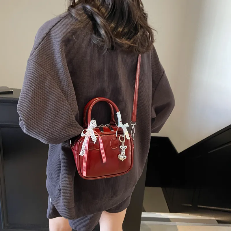 Yalu PU One Shoulder Handbags Women's Black/Pink/Ecru/Red/Blue-26