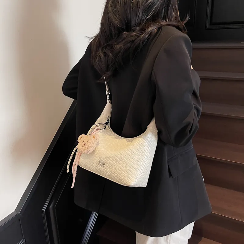 Yalu PU Shoulder Bag, Crossbody Bag, Handbag Women's Black/Ecru/Silver/Blue/Pink-13