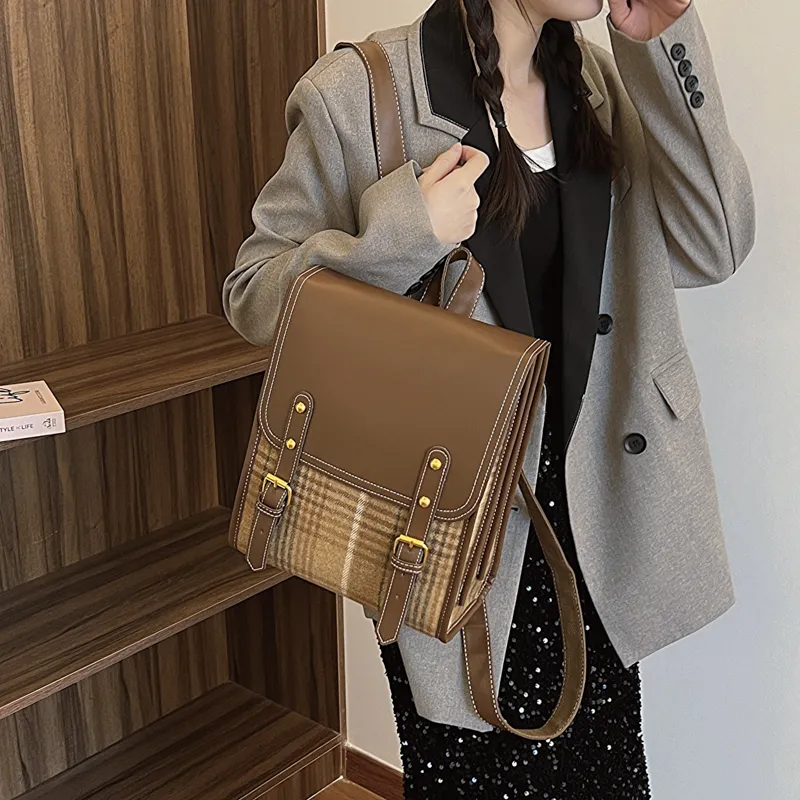 Yalu PU Backpack Women's Brown/Coffee-6