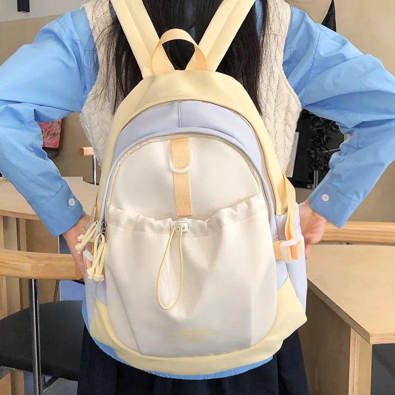 Yalu Nylon Backpack Women's Black/Blue Pink/Red Orange/Blue Yellow-22