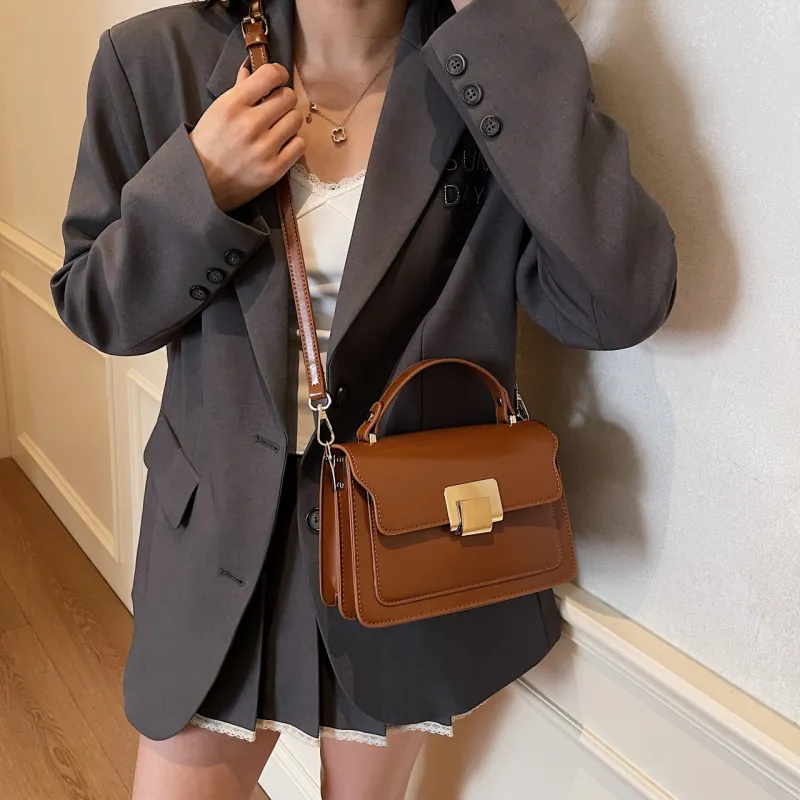 Yalu PU Handbag Women's Black/Ecru/Brown/Blue-18