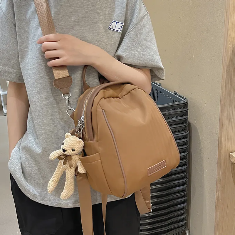 Yalu Nylon Backpack Regular Unisex White/Black/Khaki/Blue/Dark Brown-22