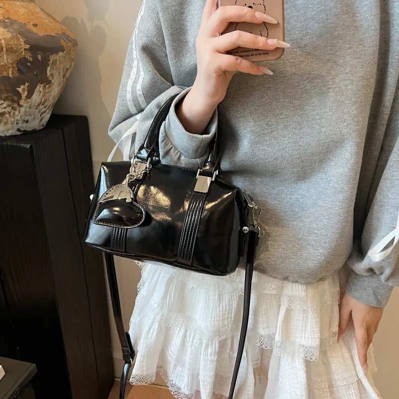 Yalu PU Handbag Women's Black/Light Yellow/Light Pink/White-4