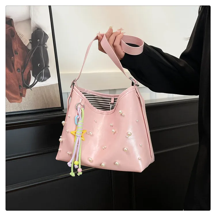 Yalu PU Underarm Shoulder Bag Women's White/Pink/Black/Light Purple-13