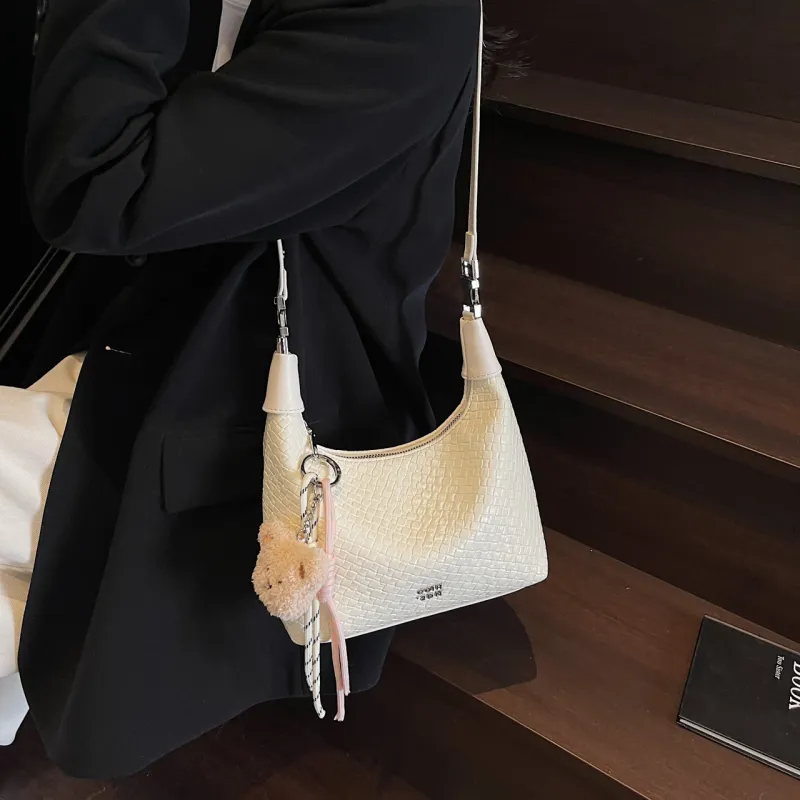 Yalu PU Shoulder Bag, Crossbody Bag, Handbag Women's Black/Ecru/Silver/Blue/Pink-10