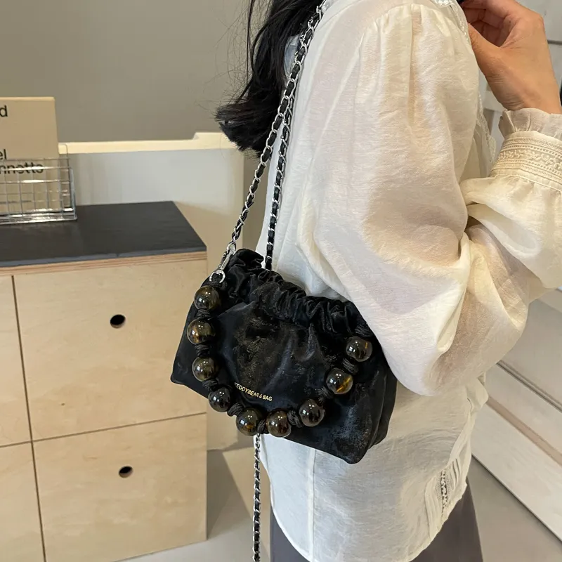 Yalu PU Portable Crossbody Bag, Shoulder Bag Women's Black/Ecru/Silver/Pink-6