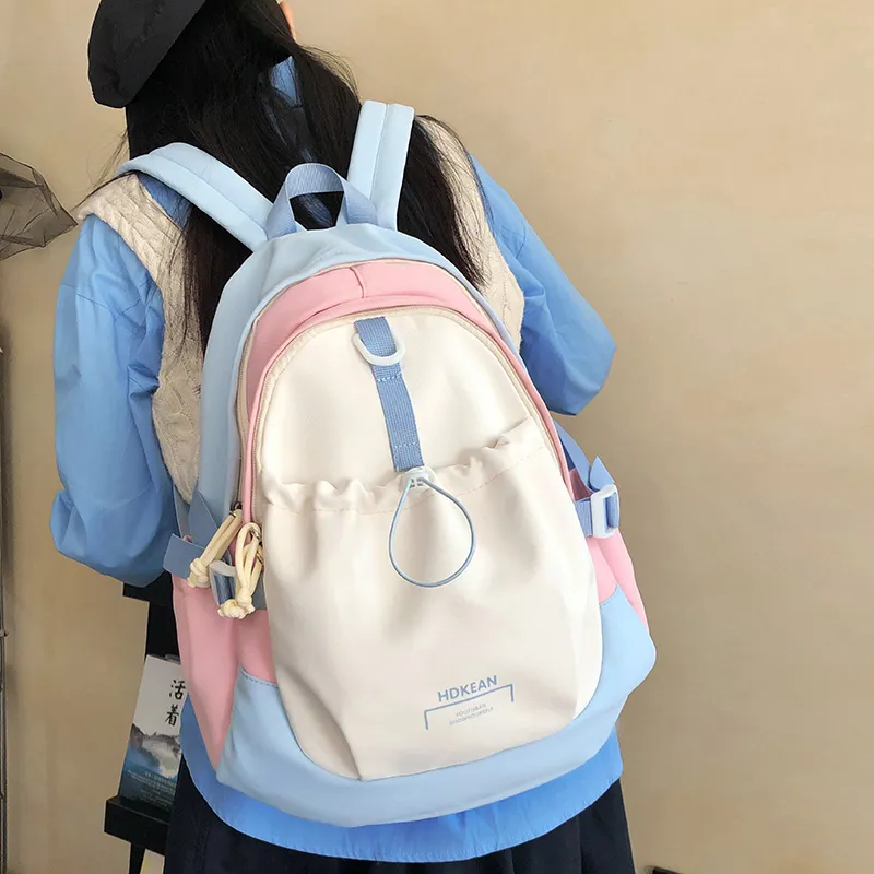 Yalu Nylon Backpack Women's Black/Blue Pink/Red Orange/Blue Yellow-5