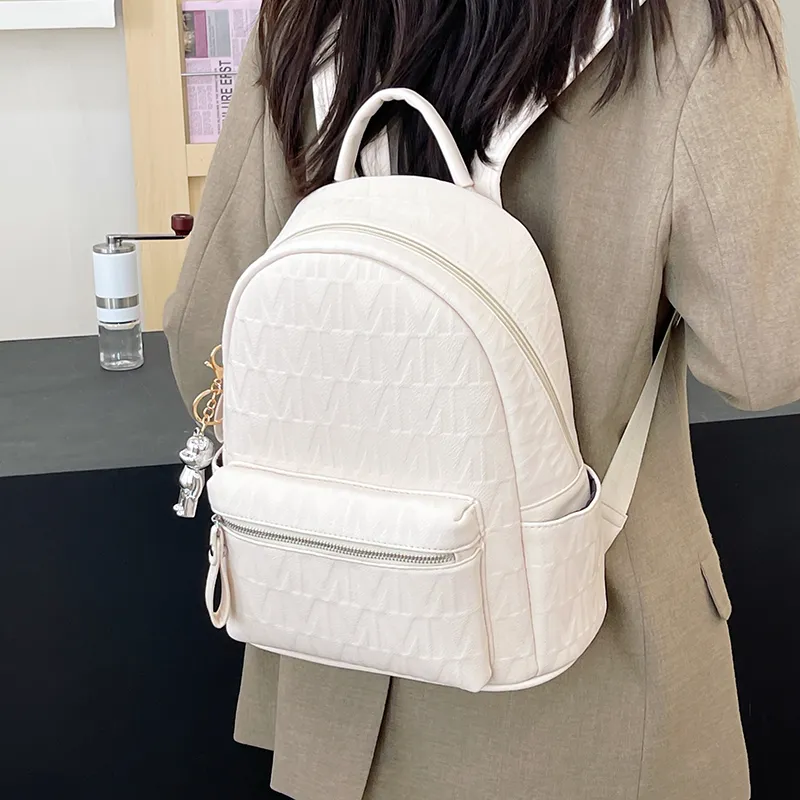 Yalu PU Backpack Women's Black/White-10