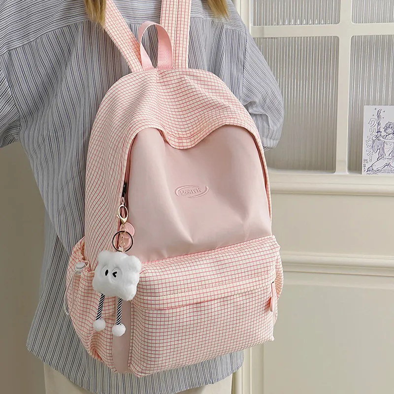 Yalu Nylon Backpack Women's Pink/Blue/Black/Yellow/Green-2