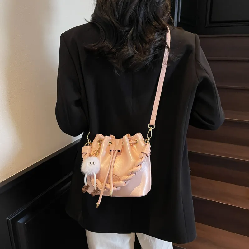 Yalu PU Shoulder Bag, Crossbody Bag, Handbag Regular Women's Black/Pink/Ecru/Silver-12