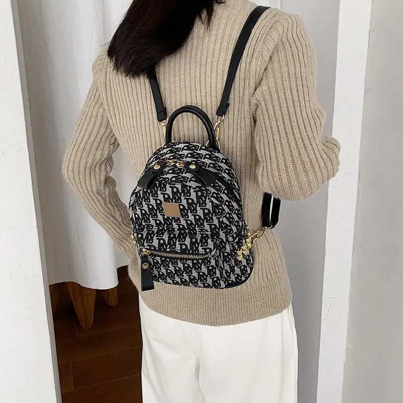 Yalu PU Backpack Women's Black/Blue-3