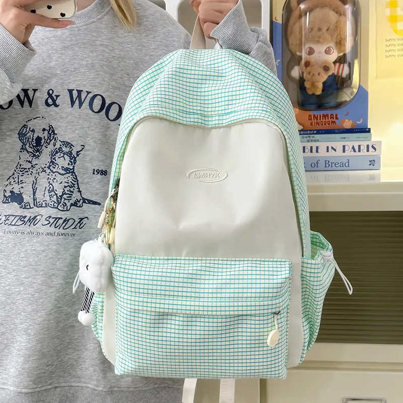 Yalu Nylon Backpack Women's Pink/Blue/Black/Yellow/Green-29