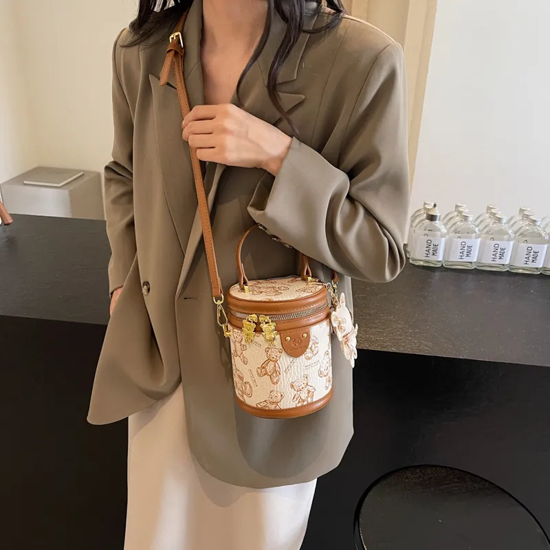 Yalu PU Shoulder Bag, Crossbody Bag, Handbag Women's Black/Ecru/Brown/Pink-12