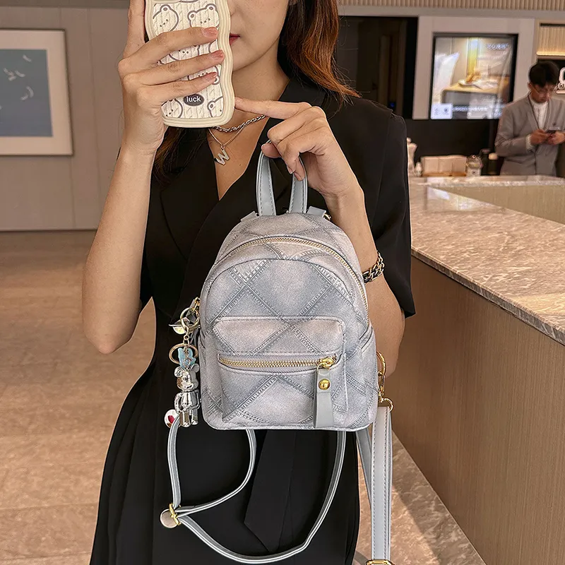 Yalu PU Backpack Women's Black/Blue-8