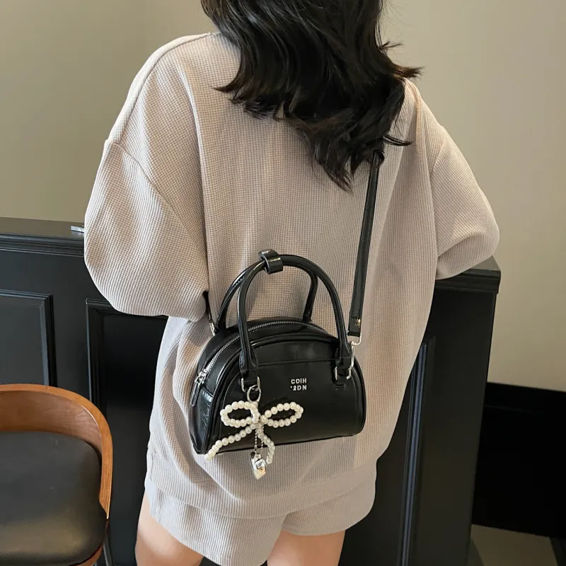 Yalu PU One Shoulder Handbag Women's Black/White/Pink/Blue-4