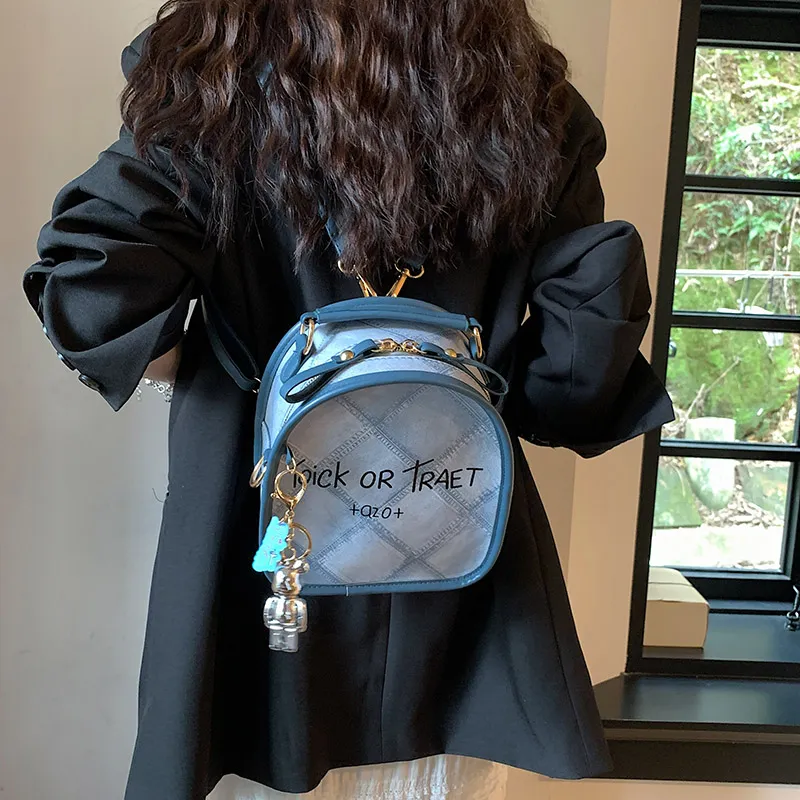 Yalu PU Backpack Women's Black/Blue-8