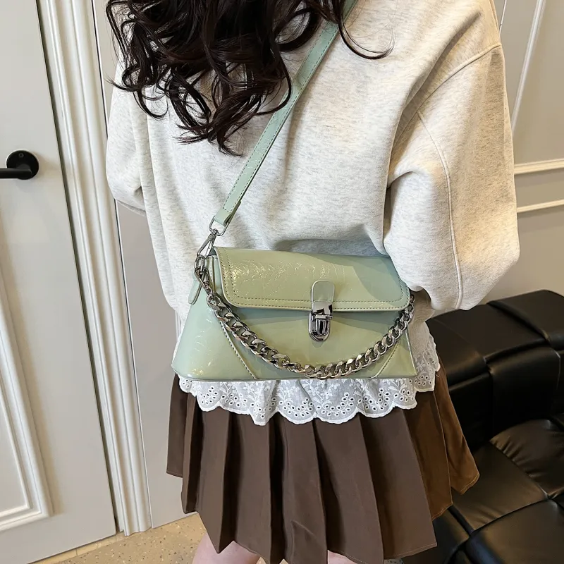 Yalu PU Handbag Women's Silver/Ecru/Khaki/Green/Black-25