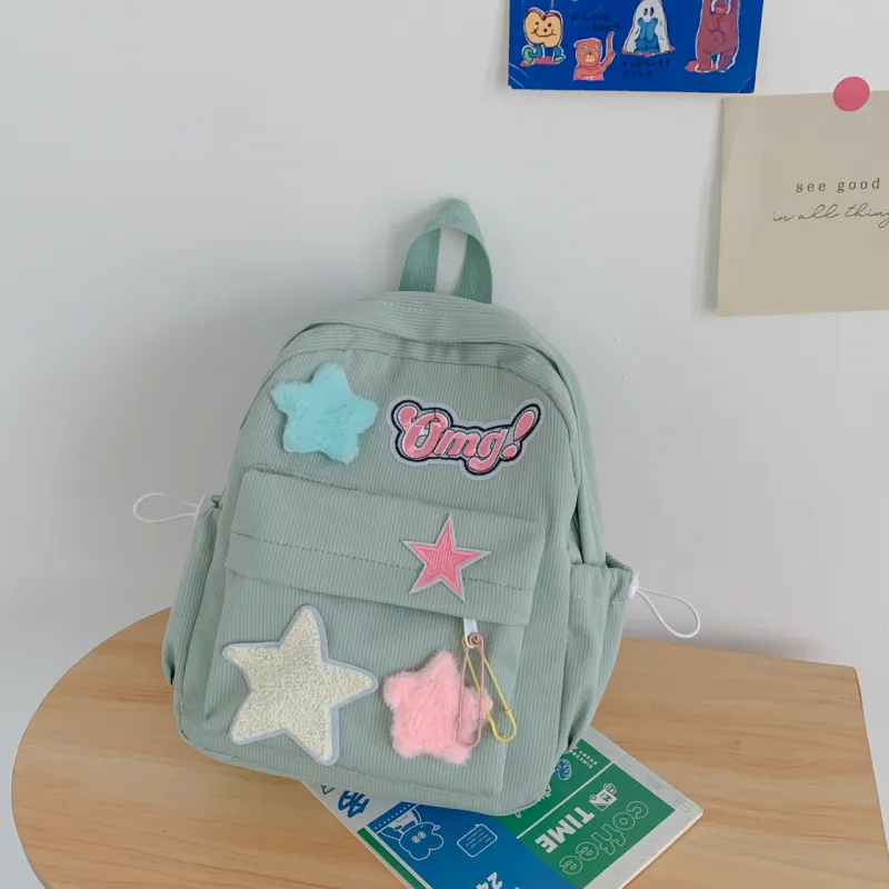 Yalu Nylon Backpack Regular Unisex Yellow/Green/Pink-13
