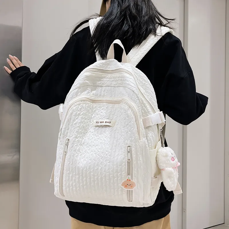 Yalu Nylon Backpack Women's White/Black/Pink/Yellow/Green/Blue-5