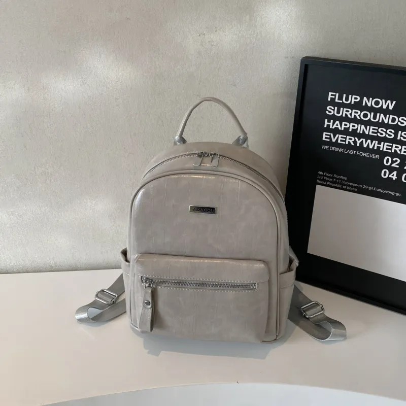 Yalu PU Backpack Women's Black/Brown/Pink/Gray/Ecru-19