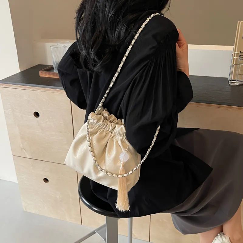 Yalu PU Crossbody Bag, Shoulder Bag Women's Black/Ecru/Silver/Pink-10