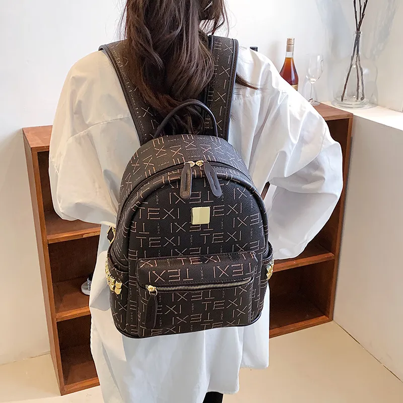 Yalu PU Backpack Women's White/Coffee/Brown-8