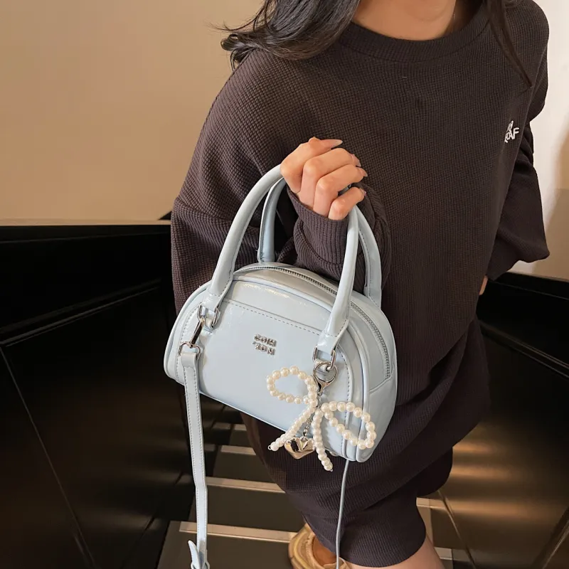 Yalu PU One Shoulder Handbag Women's Black/White/Pink/Blue-23