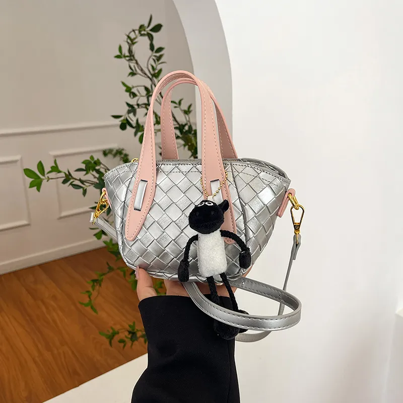 Yalu PU Handbag, Shoulder Bag, Crossbody Bag Women's Ecru/Light Yellow/Silver-16