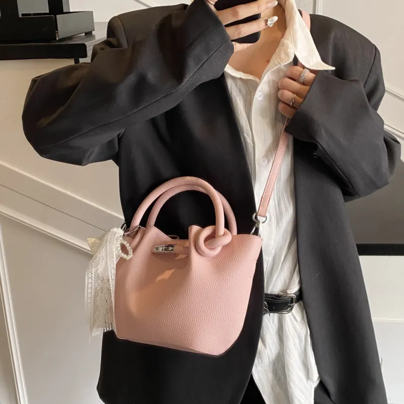 Yalu PU Shoulder Bag, Crossbody Bag, Handbag Women's Black/Yellow/Pink/Light Blue/Ecru-19