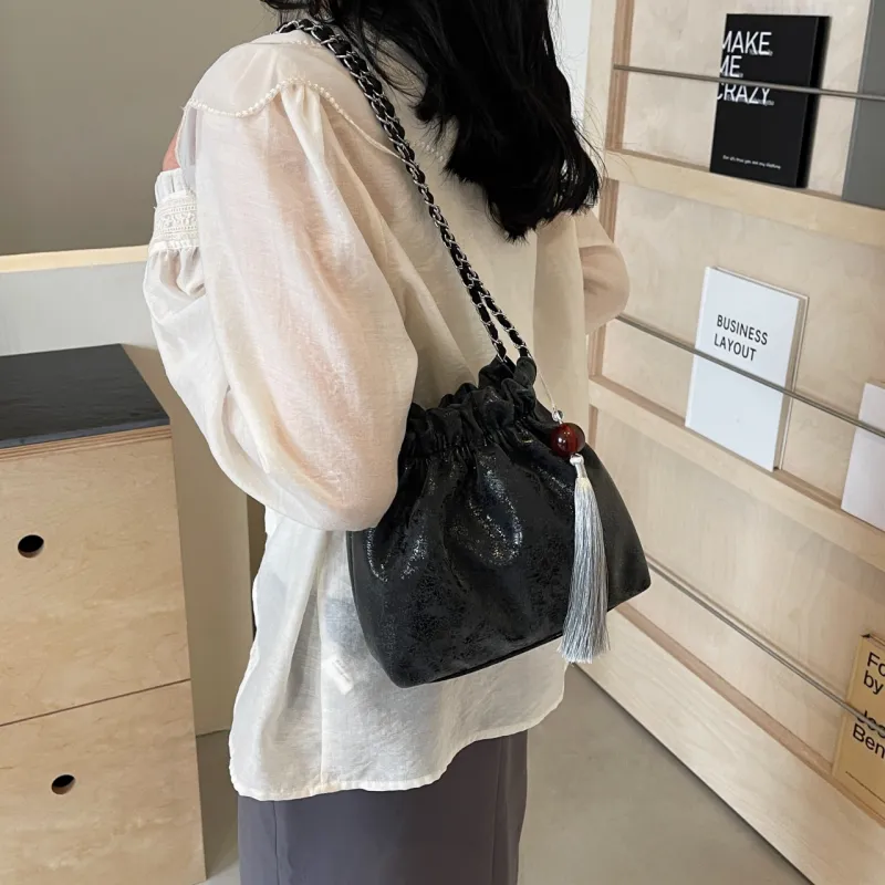 Yalu PU Crossbody Bag, Shoulder Bag Women's Black/Ecru/Silver/Pink-4